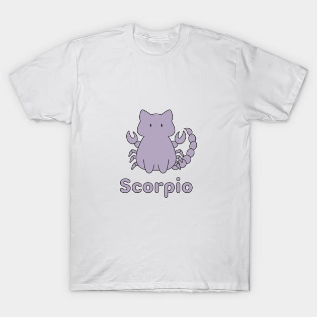 Scorpio Cat Zodiac Sign with Text T-Shirt by artdorable